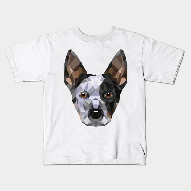 Geometric Blue Heeler Kids T-Shirt by sins0mnia